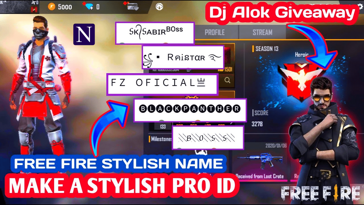 Free Fire Stylish Name 22 Best ṩtylish Free Fire NᎥckname