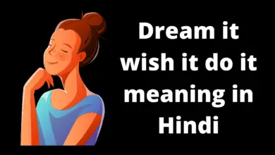 Dream it wish it do it meaning in Hindi