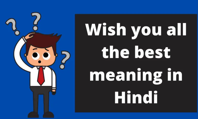 Wish you all the best meaning in hindi
