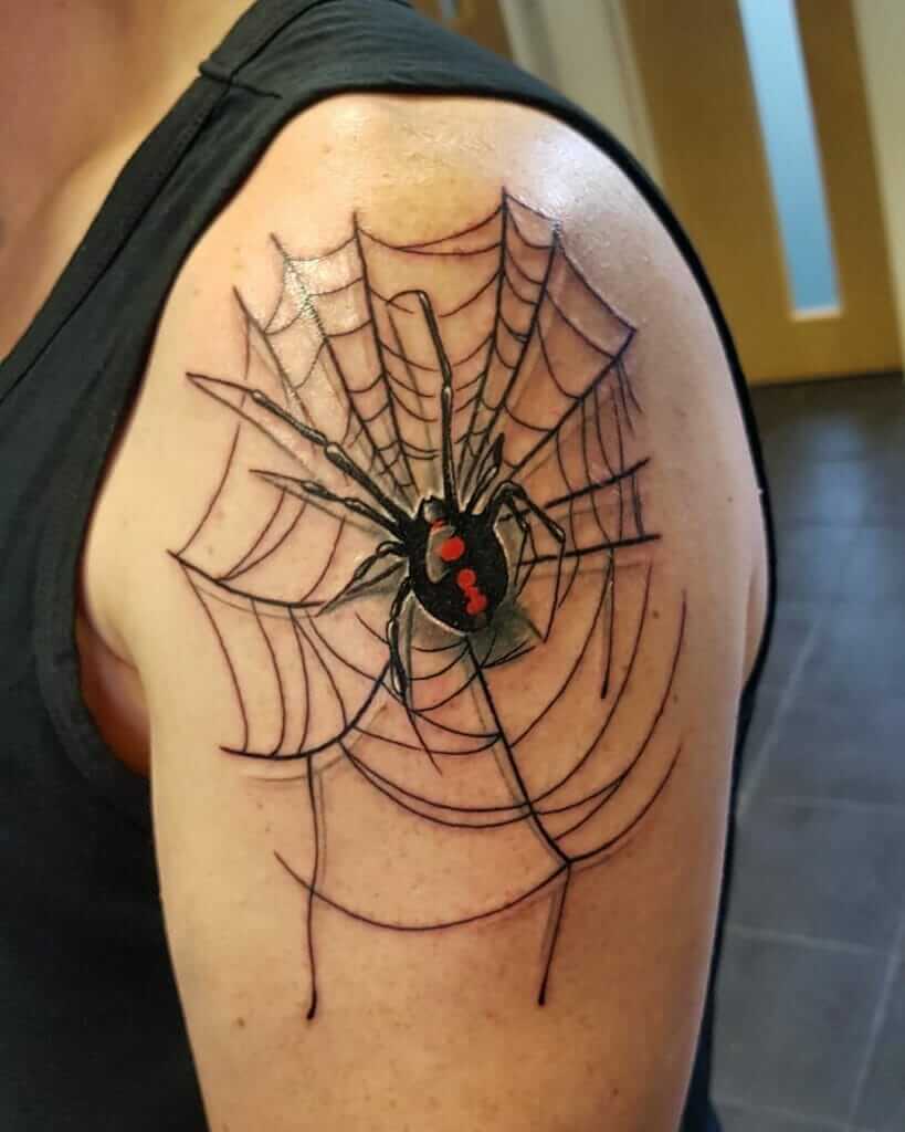 black widow spider web tattoo meaning