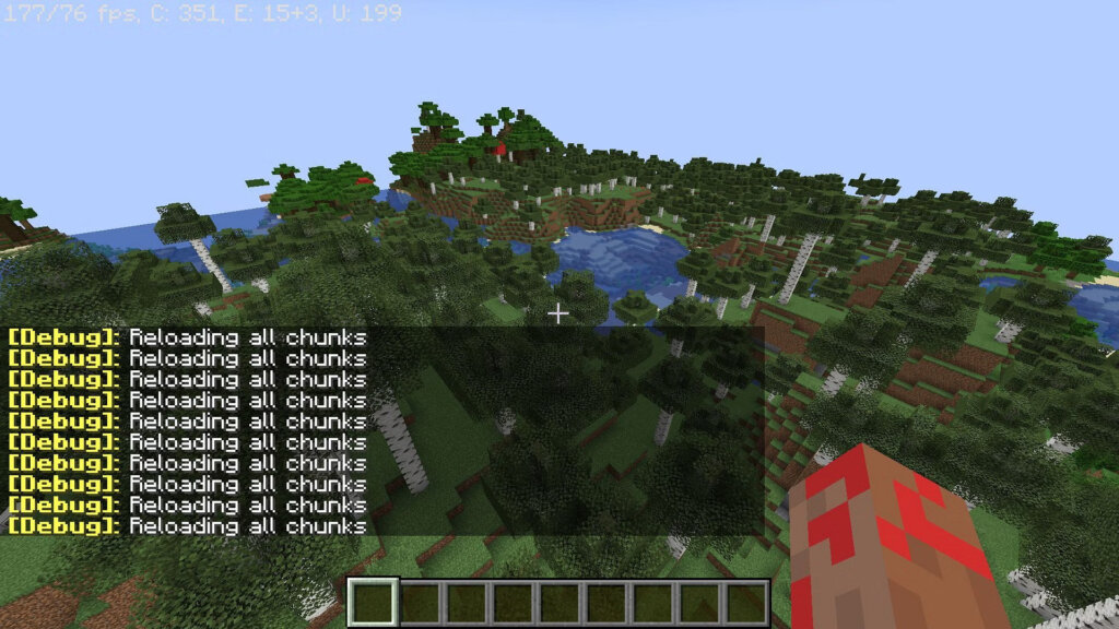 how to refresh chunks in minecraft