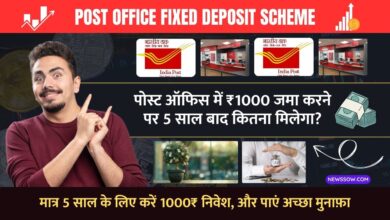 Post Office Fixed Deposit Scheme : पोस्ट ऑफिस में ₹1000 जमा करने पर 5 साल बाद कितना मिलेगा?